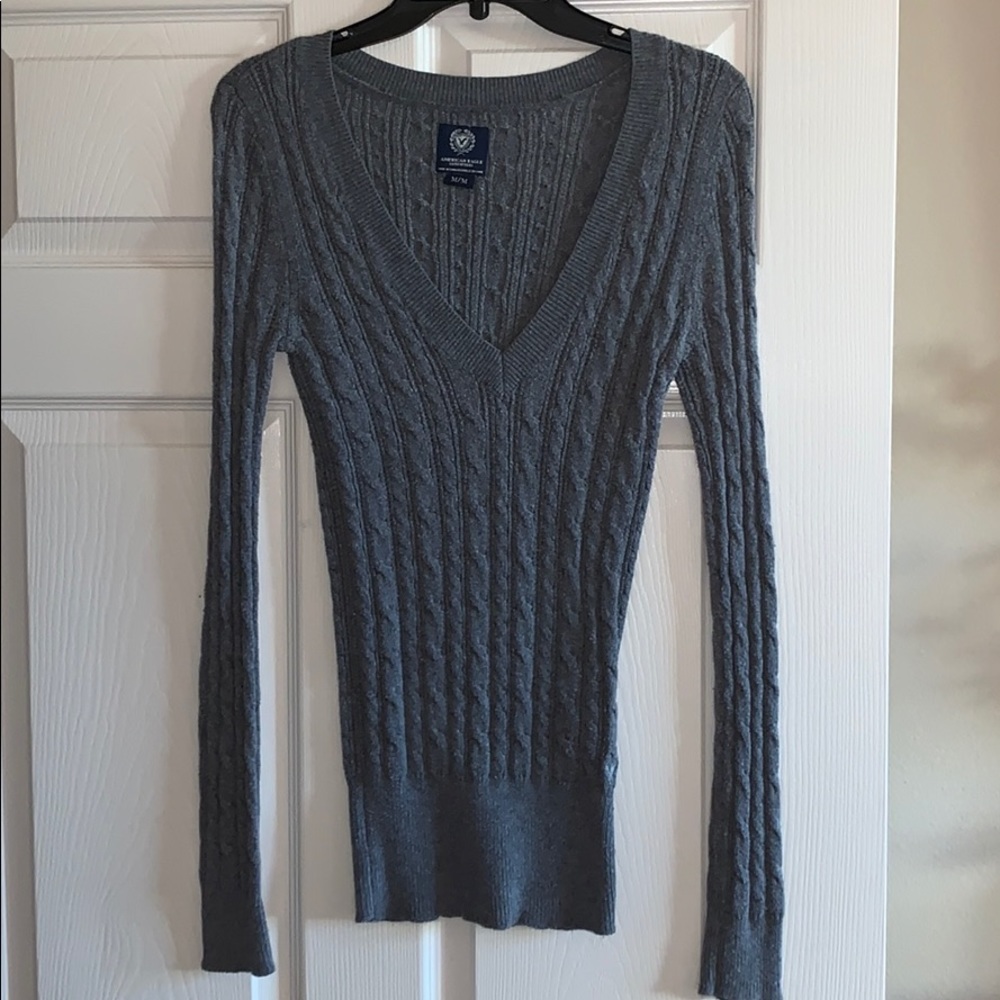 American Eagle grey knitted sweatshirt